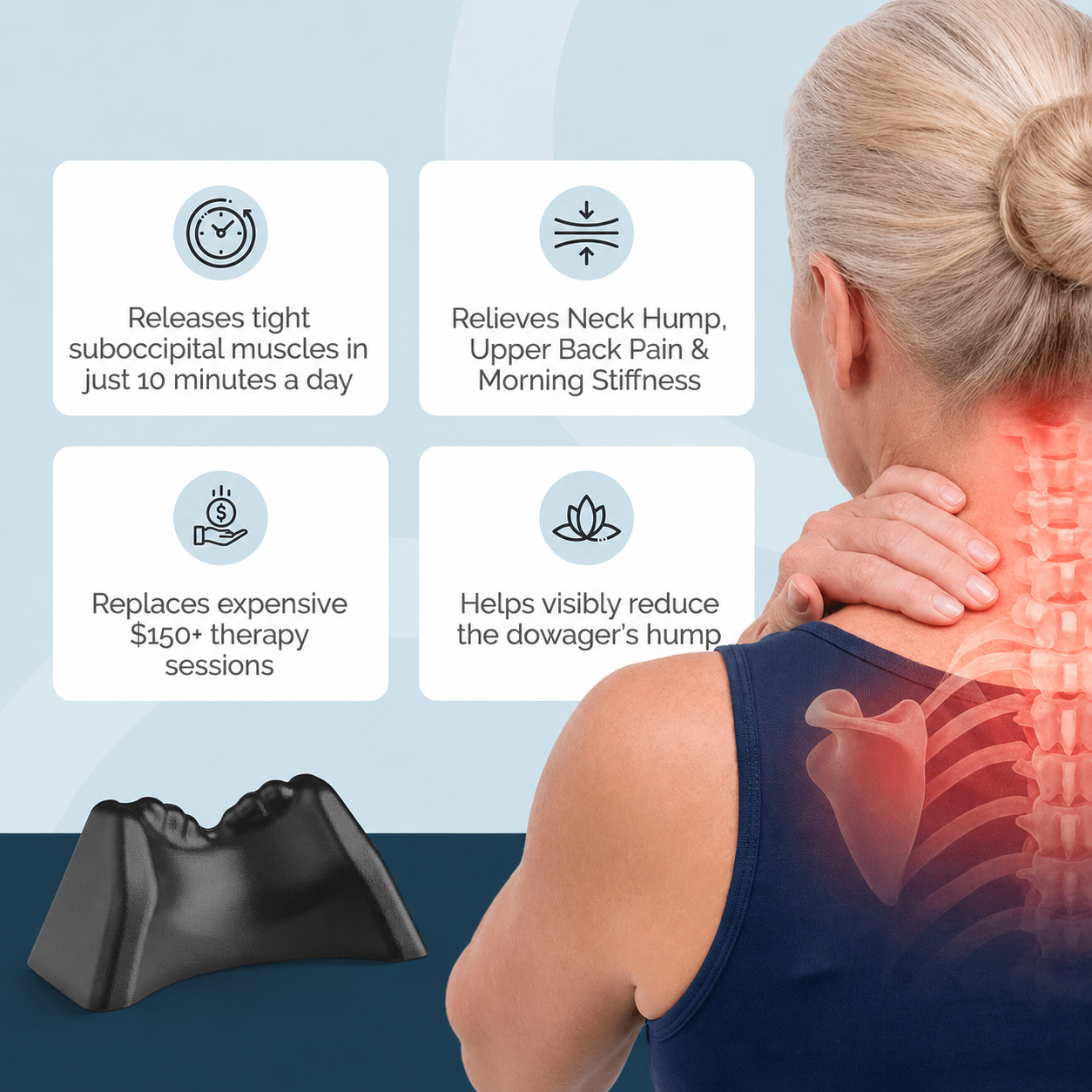 ORVA™ Posture Release Tool Reduces Dowager's Hump & Neck Pain Naturally